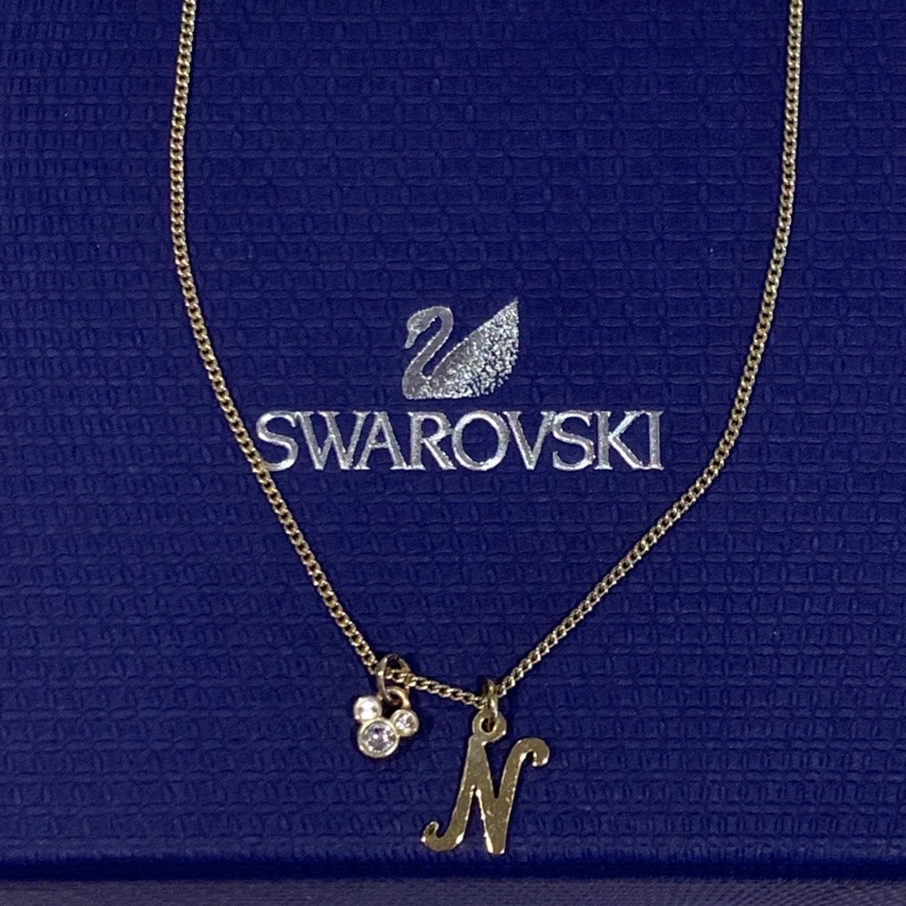 Swarovski Initial “N” Necklace with Minnie Mouse